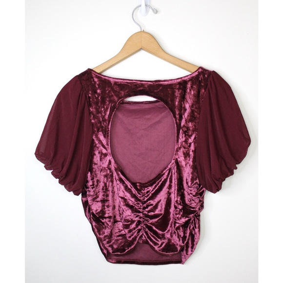 Free People Midnight Mood Velvet Crop Top - Picture 8 of 10